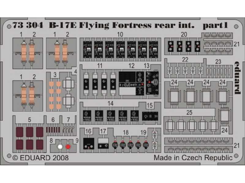 B-17E/ F rear interior S. A. 1/72 - Academy Minicraft - blaszki - zdjęcie 1 B-17E/ F rear interior S. A. 1/72 - Academy Minicraft - blaszki - zdjęcie 1