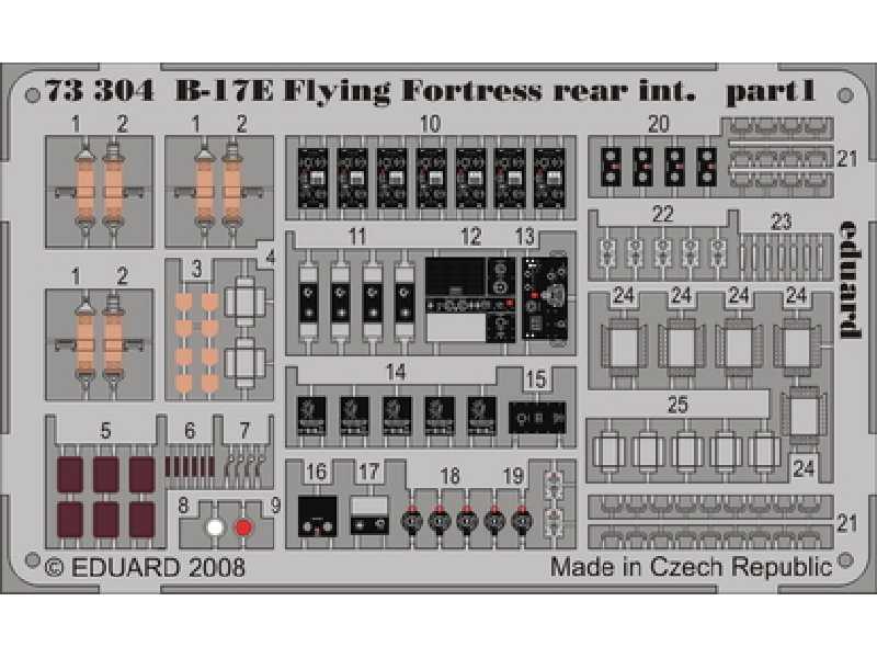  B-17E/ F rear interior S. A. 1/72 - Academy Minicraft - blaszki - zdjęcie 1