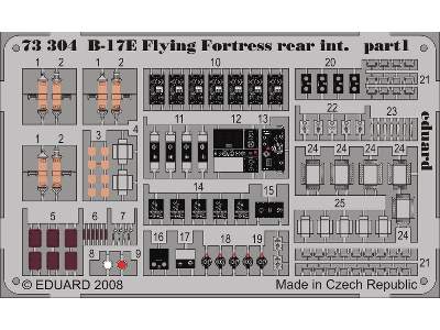  B-17E/ F rear interior S. A. 1/72 - Academy Minicraft - blaszki - zdjęcie 2