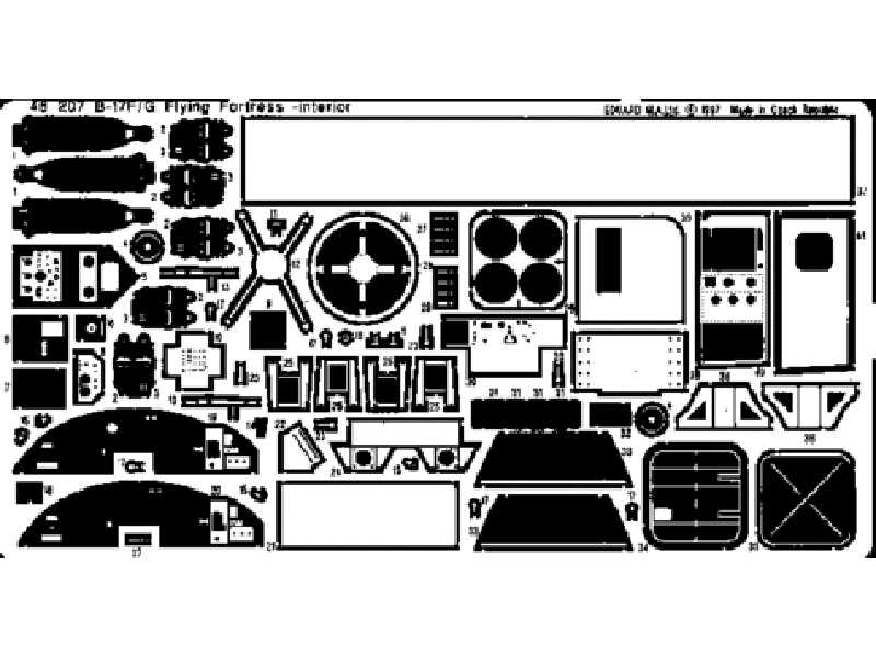 B-17F/ G interior 1/48 - Monogram - blaszki - zdjęcie 1 B-17F/ G interior 1/48 - Monogram - blaszki - zdjęcie 1