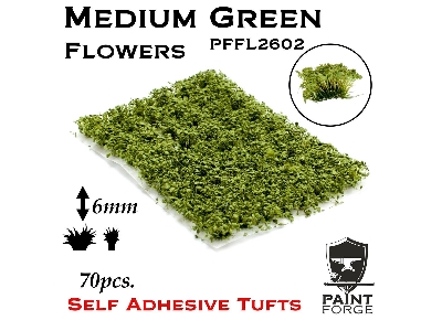 Medium Green Flowers 6mm - zdjęcie 1