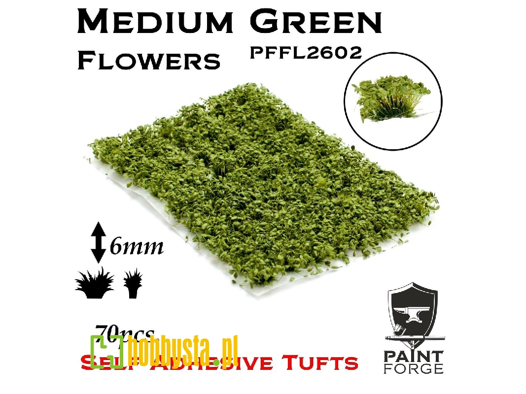 Medium Green Flowers 6mm - zdjęcie 1 Medium Green Flowers 6mm - zdjęcie 1