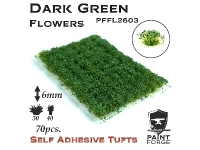 Dark Green Flowers 6mm - zdjęcie 1