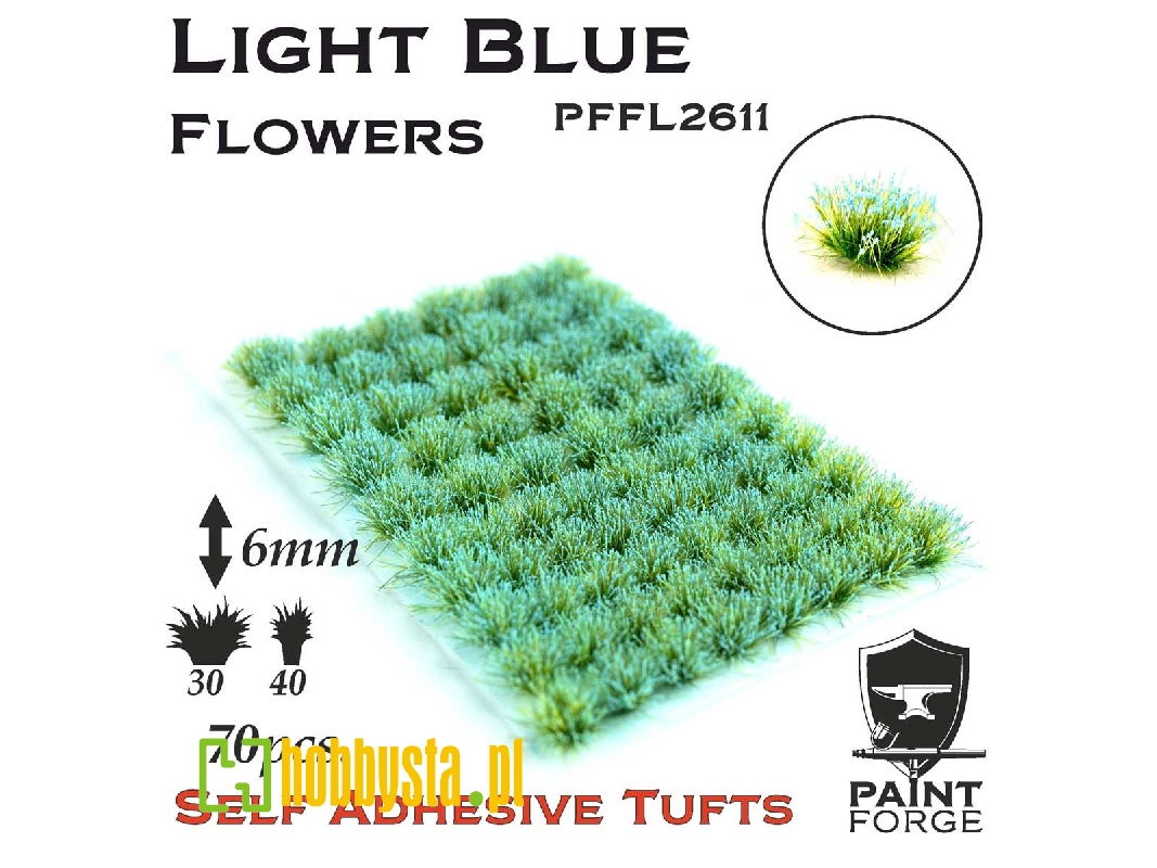 Light Blue Flowers 6mm - zdjęcie 1 Light Blue Flowers 6mm - zdjęcie 1