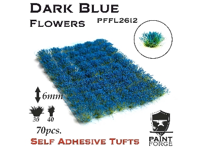 Dark Blue Flowers 6mm - zdjęcie 1