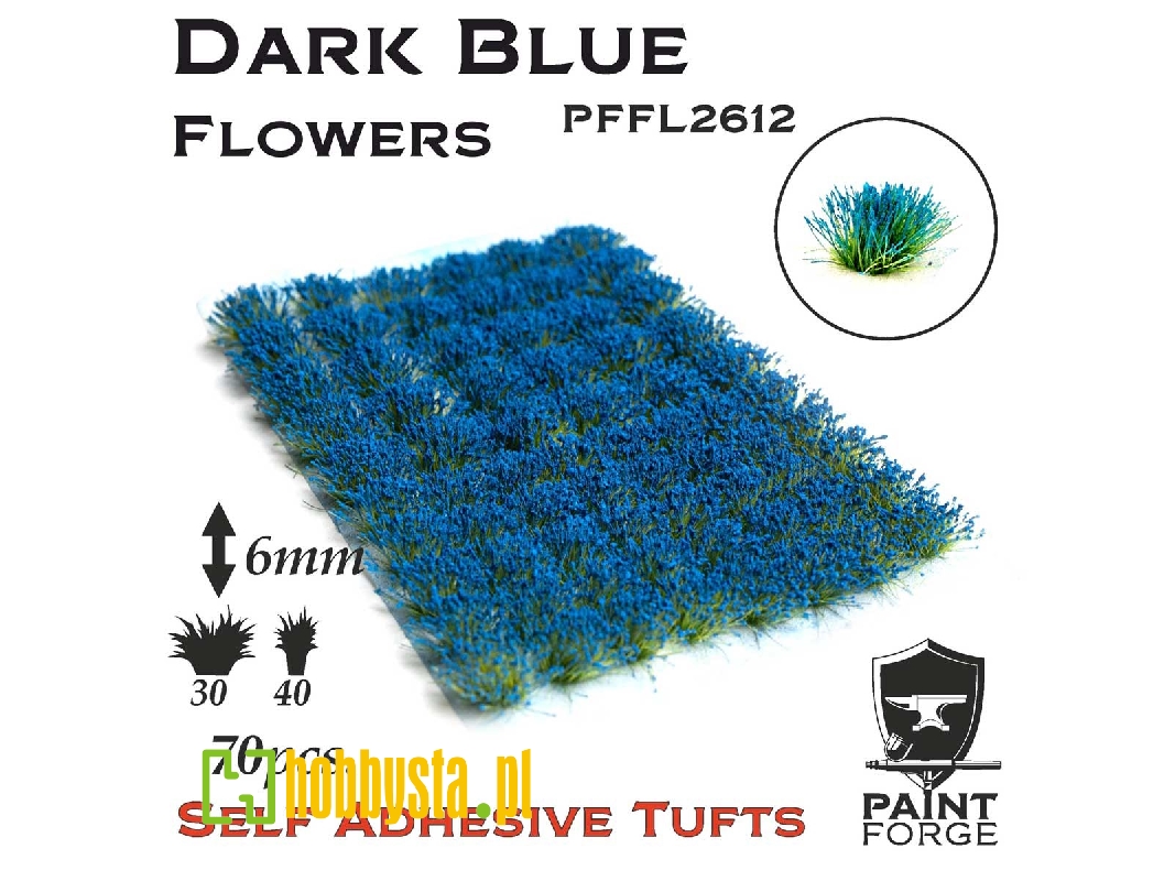 Dark Blue Flowers 6mm - zdjęcie 1 Dark Blue Flowers 6mm - zdjęcie 1
