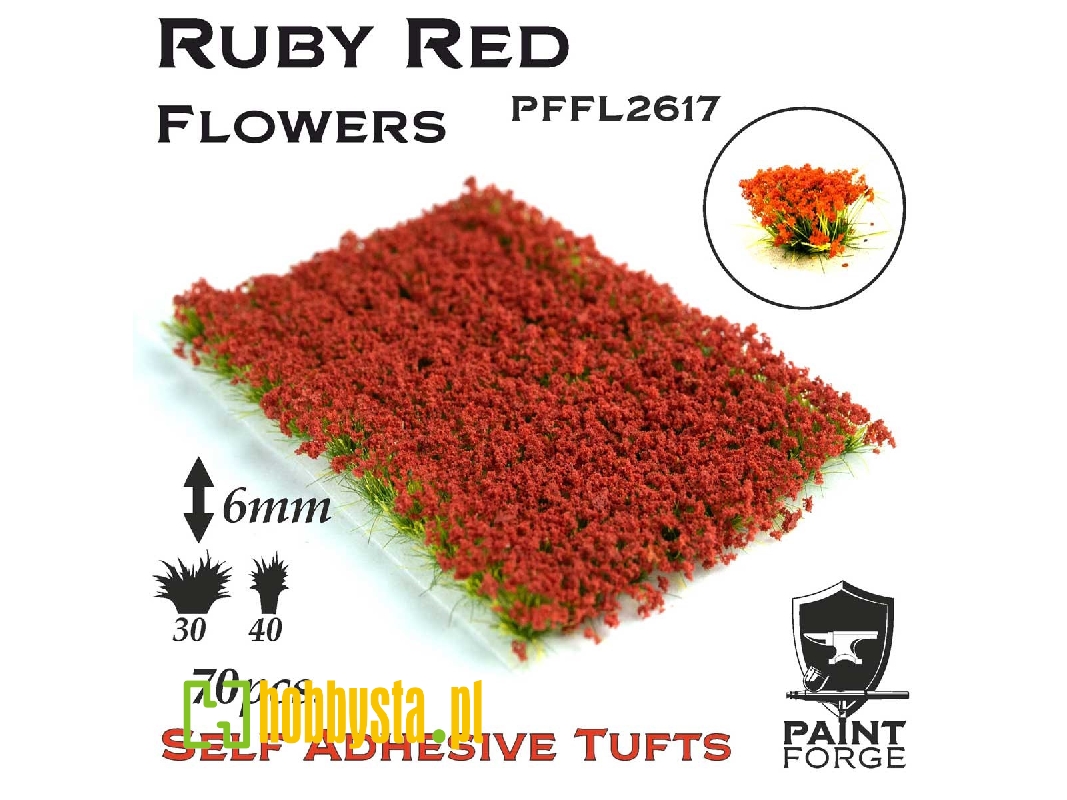 Ruby Red Flowers 6mm - zdjęcie 1 Ruby Red Flowers 6mm - zdjęcie 1