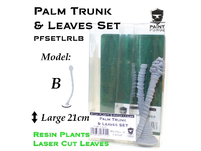 Resin Plants And Paper Leaves - Palm Trunk And Leaves Set B, Size L (21cm) - zdjęcie 1