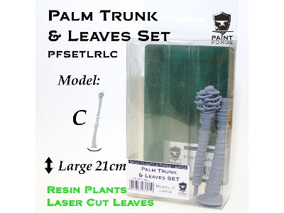 Resin Plants And Paper Leaves - Palm Trunk And Leaves Set C, Size L (21cm) - zdjęcie 1