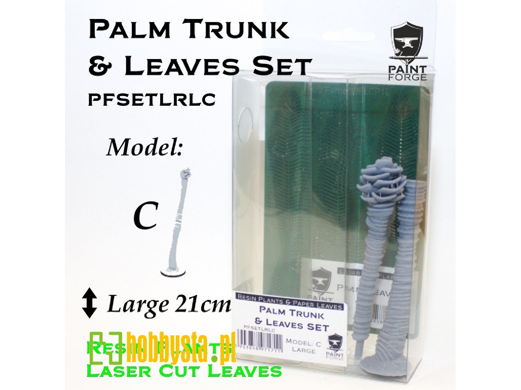 Resin Plants And Paper Leaves - Palm Trunk And Leaves Set C, Size L (21cm) - zdjęcie 1 Resin Plants And Paper Leaves - Palm Trunk And Leaves Set C, Size L (21cm) - zdjęcie 1
