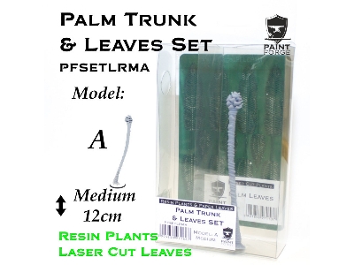 Resin Plants And Paper Leaves - Palm Trunk And Leaves Set A, Size M (12cm) - zdjęcie 1