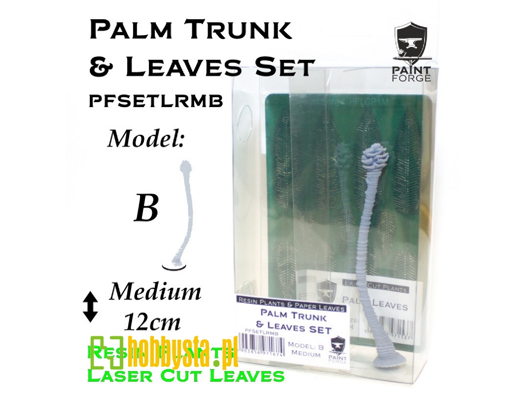 Resin Plants And Paper Leaves - Palm Trunk And Leaves Set B, Size M (12cm) - zdjęcie 1 Resin Plants And Paper Leaves - Palm Trunk And Leaves Set B, Size M (12cm) - zdjęcie 1