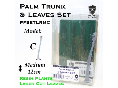 Resin Plants And Paper Leaves - Palm Trunk And Leaves Set C, Size M (12cm) - zdjęcie 1