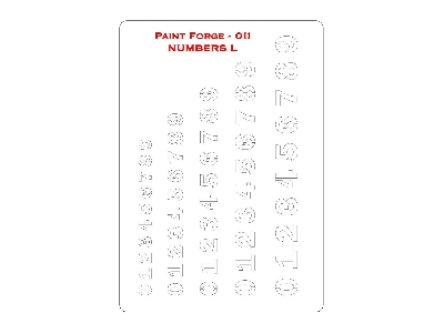 Numbers Stencils L (Size 14.0cm X 20.0cm) - zdjęcie 1