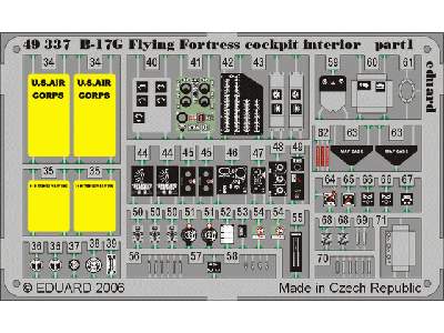  B-17G cockpit interior 1/48 - Monogram - blaszki - zdjęcie 3