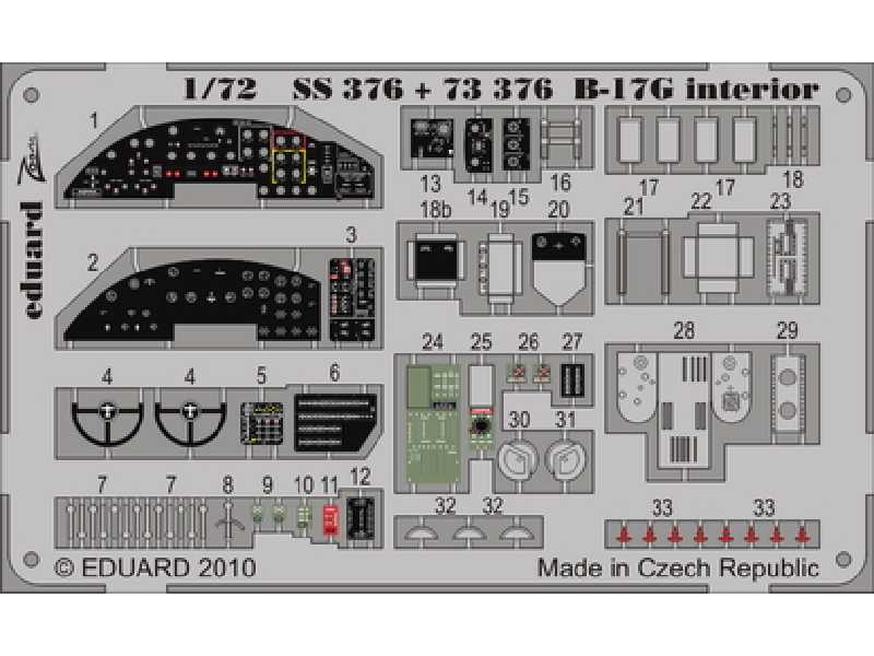 B-17G interior S. A. 1/72 - Revell - blaszki - zdjęcie 1 B-17G interior S. A. 1/72 - Revell - blaszki - zdjęcie 1