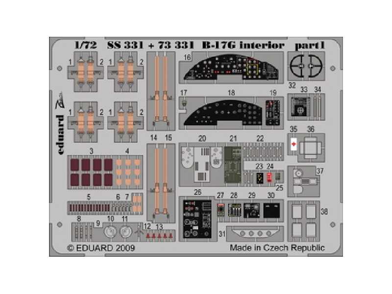 B-17G interior S. A. 1/72 - Academy Minicraft - blaszki - zdjęcie 1 B-17G interior S. A. 1/72 - Academy Minicraft - blaszki - zdjęcie 1