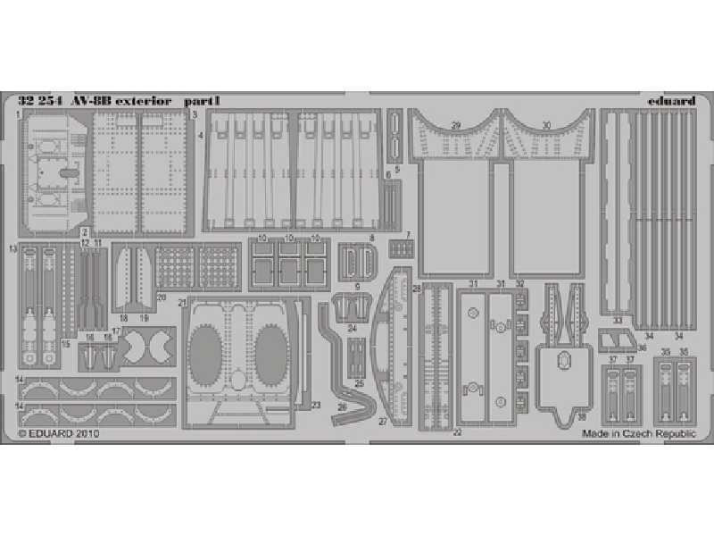 AV-8B exterior 1/32 - Trumpeter - blaszki - zdjęcie 1 AV-8B exterior 1/32 - Trumpeter - blaszki - zdjęcie 1