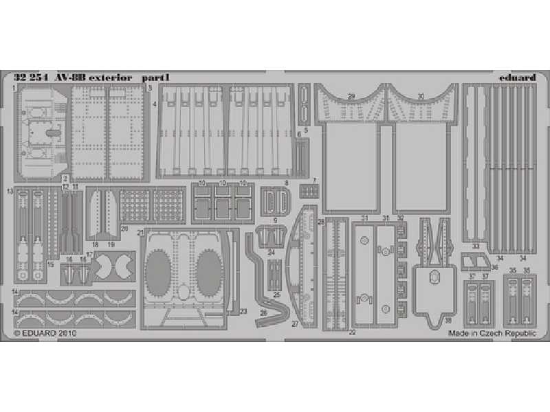  AV-8B exterior 1/32 - Trumpeter - blaszki - zdjęcie 1