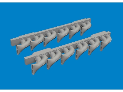 P-39 exhaust stacks fishtail PRINT 1/48 - ARMA HOBBY - zdjęcie 1