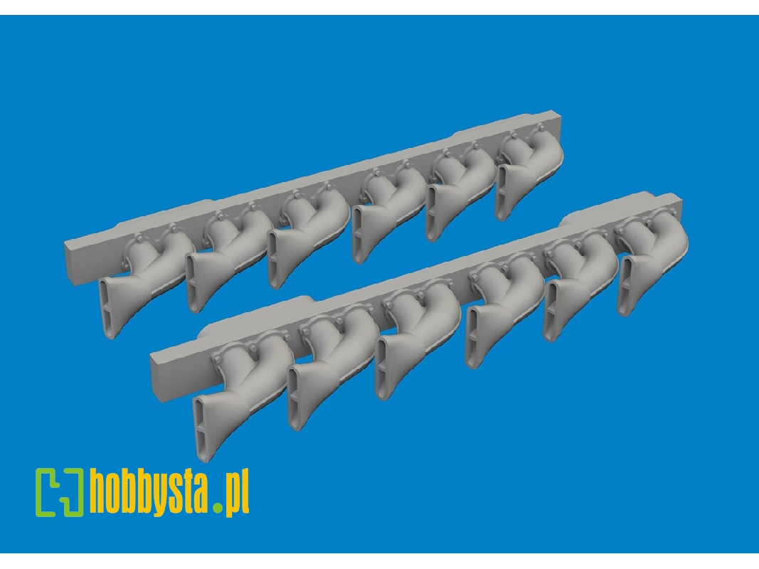 P-39 exhaust stacks fishtail PRINT 1/48 - ARMA HOBBY - zdjęcie 1