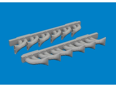 P-39 exhaust stacks fishtail PRINT 1/48 - ARMA HOBBY - zdjęcie 2