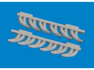 P-39 exhaust stacks fishtail PRINT 1/48 - ARMA HOBBY - zdjęcie 3