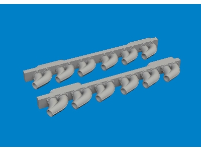 P-39 exhaust stacks rounded PRINT 1/48 - ARMA HOBBY - zdjęcie 1