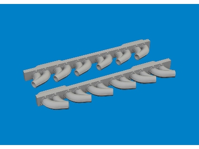 P-39 exhaust stacks rounded PRINT 1/48 - ARMA HOBBY - zdjęcie 2