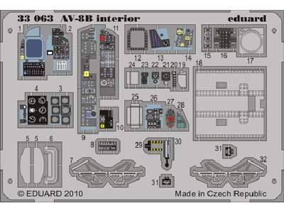  AV-8B interior S. A. 1/32 - Trumpeter - blaszki - zdjęcie 1