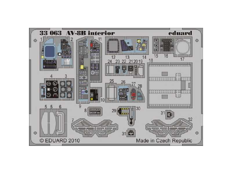 AV-8B interior S. A. 1/32 - Trumpeter - blaszki - zdjęcie 1 AV-8B interior S. A. 1/32 - Trumpeter - blaszki - zdjęcie 1