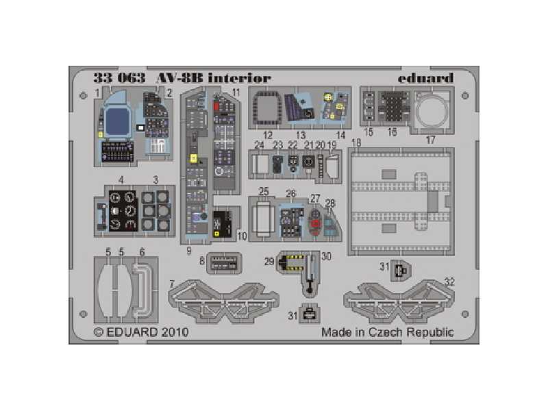  AV-8B interior S. A. 1/32 - Trumpeter - blaszki - zdjęcie 1