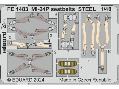 Mi-24P seatbelts STEEL 1/48 - TRUMPETER - zdjęcie 1