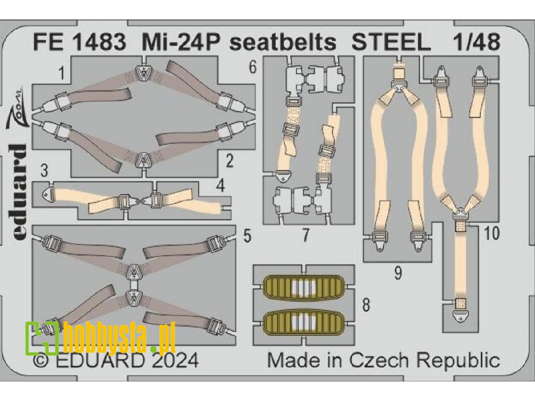 Mi-24P seatbelts STEEL 1/48 - TRUMPETER - zdjęcie 1 Mi-24P seatbelts STEEL 1/48 - TRUMPETER - zdjęcie 1
