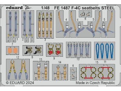 F-4C seatbelts STEEL 1/48 - HOBBY 2000 - zdjęcie 1