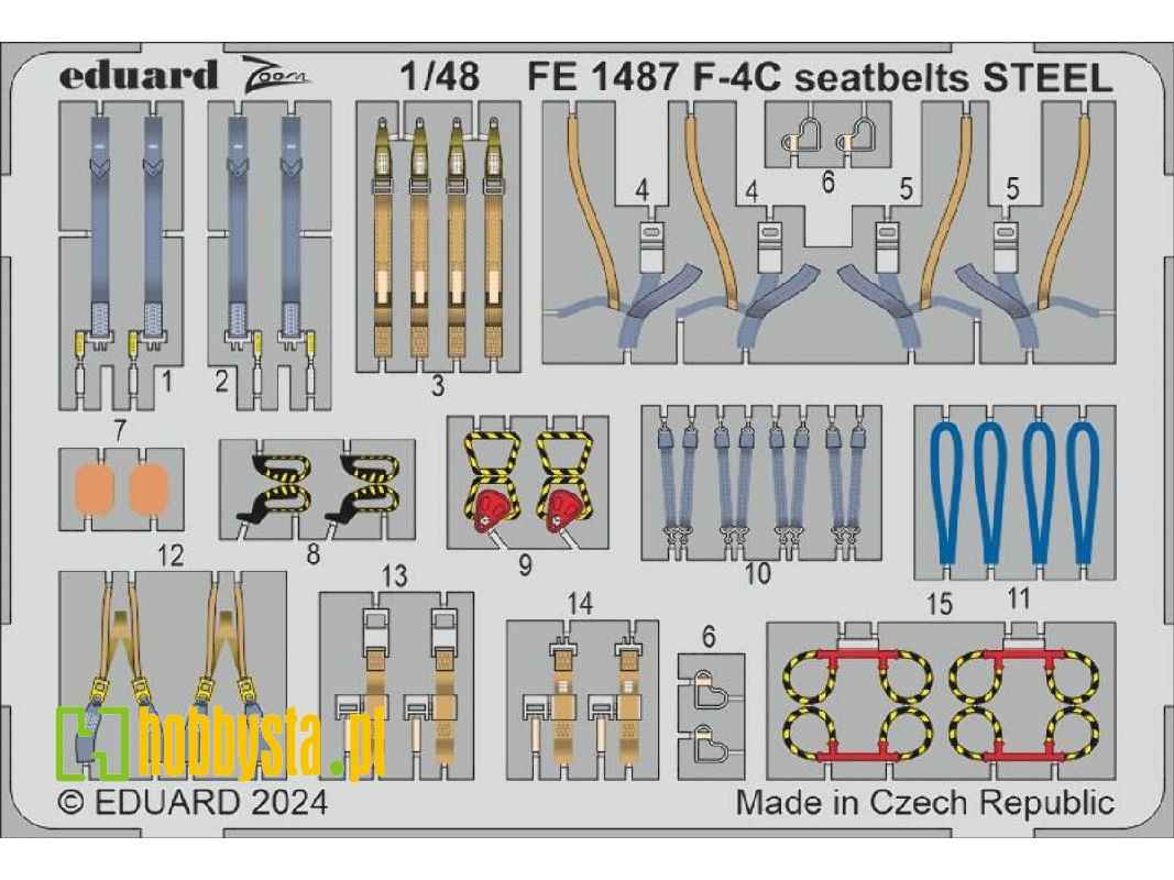 F-4C seatbelts STEEL 1/48 - HOBBY 2000 - zdjęcie 1 F-4C seatbelts STEEL 1/48 - HOBBY 2000 - zdjęcie 1