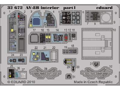  AV-8B interior S. A. 1/32 - Trumpeter - blaszki - zdjęcie 1