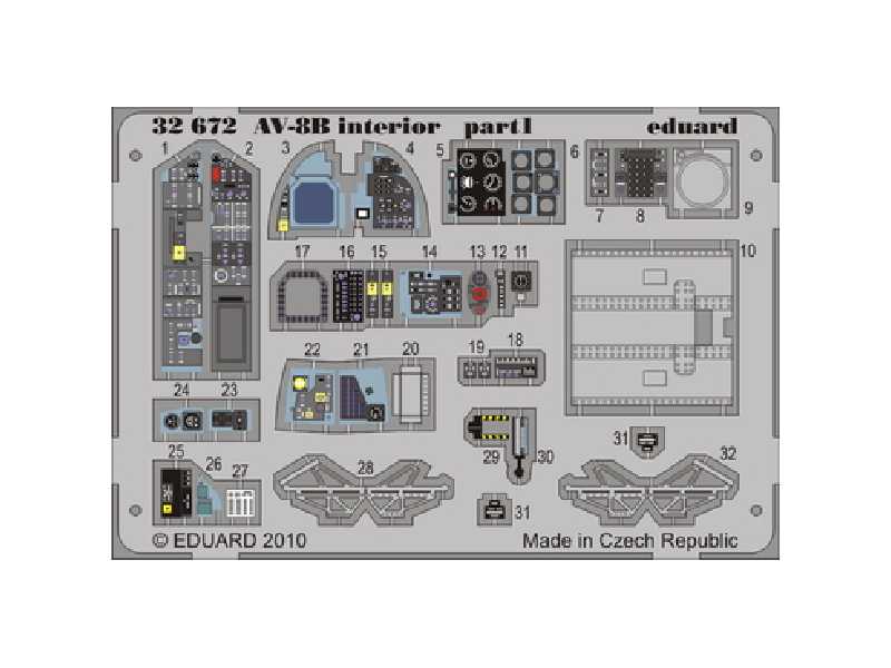 AV-8B interior S. A. 1/32 - Trumpeter - blaszki - zdjęcie 1 AV-8B interior S. A. 1/32 - Trumpeter - blaszki - zdjęcie 1