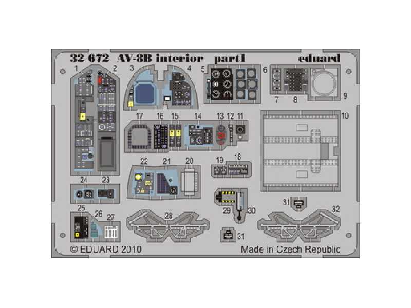  AV-8B interior S. A. 1/32 - Trumpeter - blaszki - zdjęcie 1