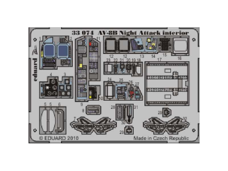 AV-8B Night Attack interior S. A. 1/32 - Trumpeter - blaszki - zdjęcie 1 AV-8B Night Attack interior S. A. 1/32 - Trumpeter - blaszki - zdjęcie 1