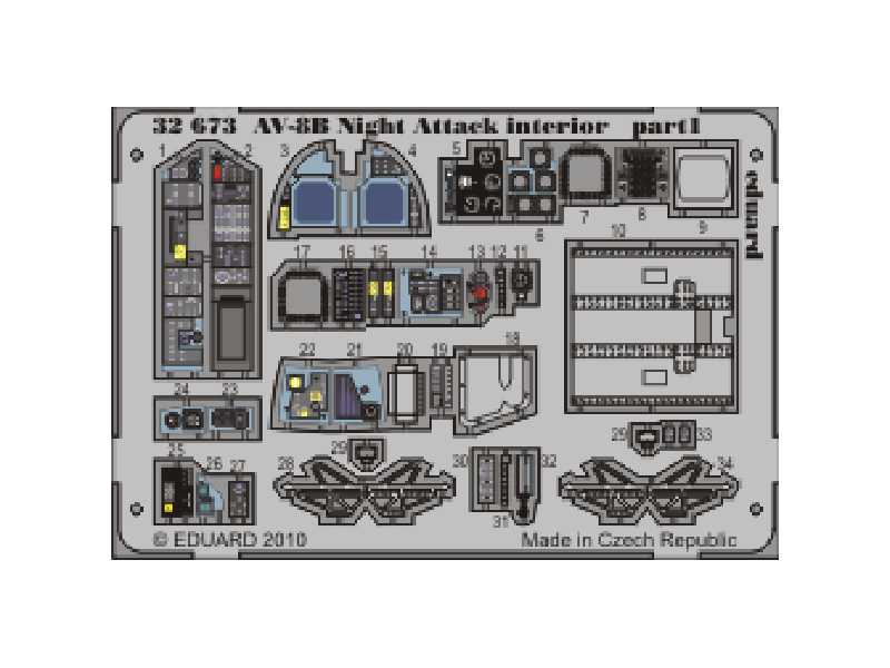 AV-8B Night Attack interior S. A. 1/32 - Trumpeter - blaszki - zdjęcie 1 AV-8B Night Attack interior S. A. 1/32 - Trumpeter - blaszki - zdjęcie 1
