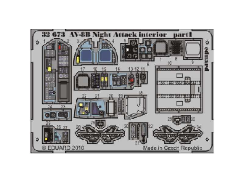  AV-8B Night Attack interior S. A. 1/32 - Trumpeter - blaszki - zdjęcie 1