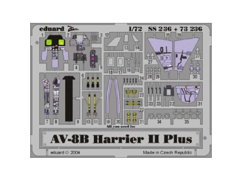 AV-8B Plus 1/72 - Hasegawa - blaszki - zdjęcie 1 AV-8B Plus 1/72 - Hasegawa - blaszki - zdjęcie 1