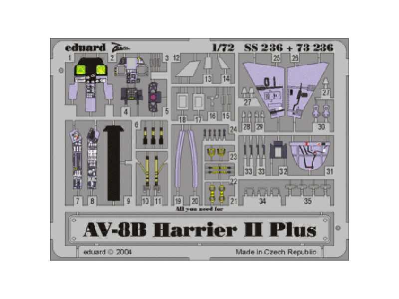  AV-8B  Plus 1/72 - Hasegawa - blaszki - zdjęcie 1