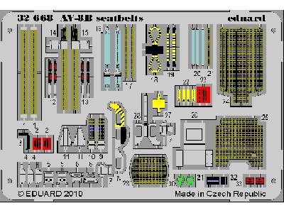  AV-8B seatbelts 1/32 - Trumpeter - blaszki - zdjęcie 1