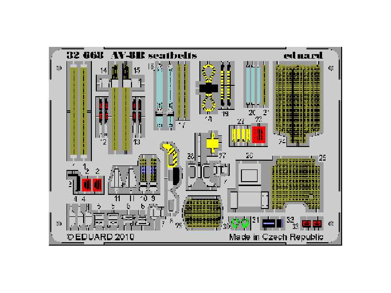 AV-8B seatbelts 1/32 - Trumpeter - blaszki - zdjęcie 1 AV-8B seatbelts 1/32 - Trumpeter - blaszki - zdjęcie 1