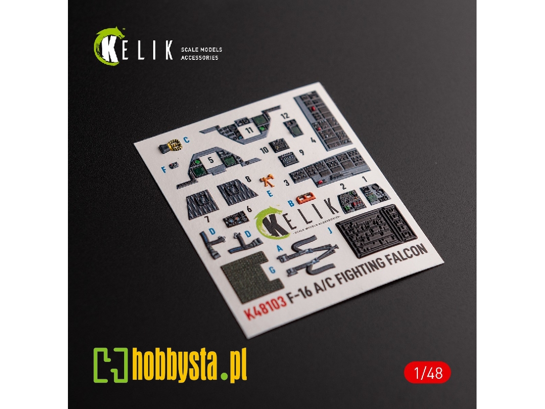F-16a/C - Interior 3d Decals For Academy Kit - zdjęcie 1 F-16a/C - Interior 3d Decals For Academy Kit - zdjęcie 1