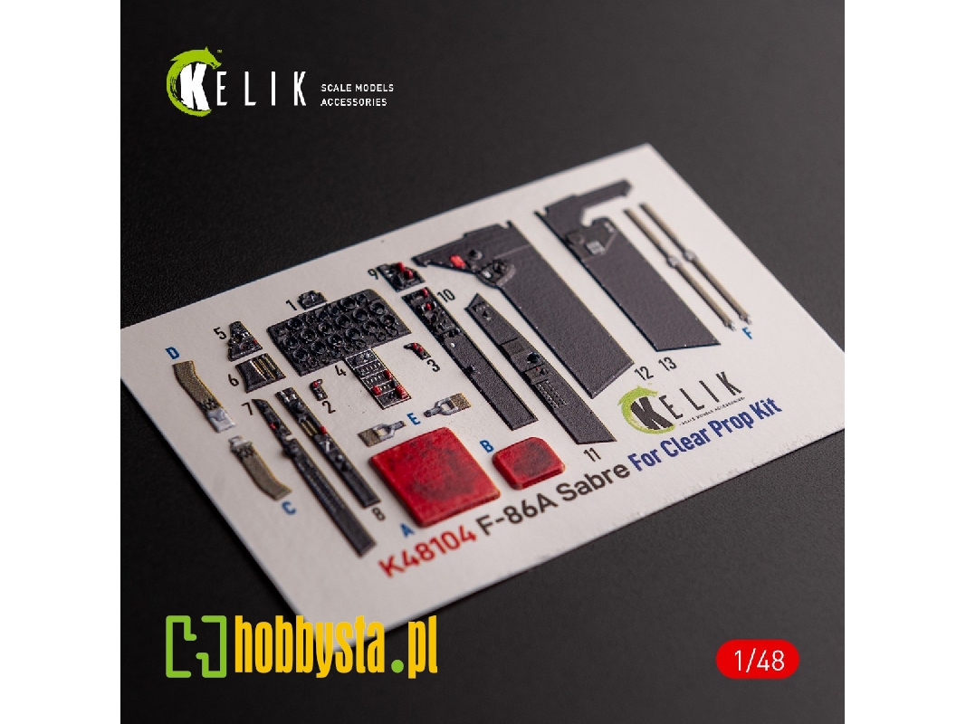 F-86a Sabre - Interior 3d Decals For Clearprop Kit - zdjęcie 1 F-86a Sabre - Interior 3d Decals For Clearprop Kit - zdjęcie 1