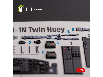 Uh-1n 'twin Huey' - Interior 3d Decals For Zimi Model/Kittyhawk Kit - zdjęcie 4