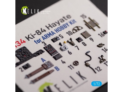 Ki-84 Hayate - Interior 3d Decals For Arma Hobby Kit - zdjęcie 2
